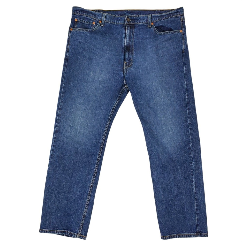 Levis 505 Mens Size 42x30 Straight Leg Denim Blue Jeans Classic Regular Fit‎